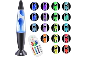 Soarling 17 Colour Changing Night Light, 13.5" Liquid Motion Lamp with Remote Control, Bedroom Lamp for Kids and Adults, Decor Mood Lighting for Christmas, Birthday, Party, Black