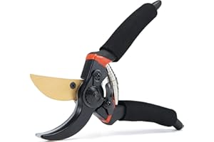 SINOER Tijeras de podar profesionales de alta resistencia para jardín, resorte absorbente de golpes y bloqueo de seguridad, capacidad de corte de 3/4 pulgadas de diámetro