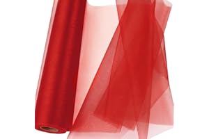 GEBETTER 29cm×26m Bobina Tulle Rosso Natale Laurea Rotolo Tulle per Addobbi Decorazioni Fai da Te Fiocchi Tutu Bomboniere Feste