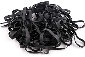 FADCAER 30 Piezas Bandas de Goma de Silicona Negras Bandas Elasticas Gruesas Gomas Elasticas Papeleria Grandes Gomas Elásticas Multifuncional de 10 mm de Ancho para Hogar Oficina Escuelas Bote de Basura (30)