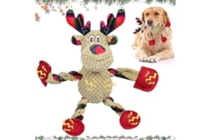 CAPGOOST Giocattolo per cani di Natale, giocattolo per cani, renne, giocattolo interattivo, giocattolo per cani, giocattolo da masticare, regalo di Natale per cani di taglia piccola, media (B)