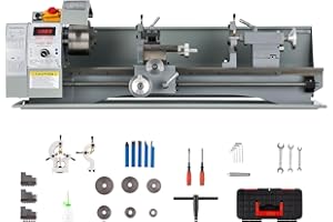 CREWORKS 1100W 8.7" x 29.5" Metal Lathe,220mm x 750mm Benchtop Metal Lathe w 3-Jaw Chuck,50-2250 RPM Power Mini Lathe for DIY Machining Wood & Metal Working Tool