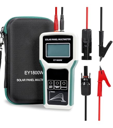 Tester MPPT Per Pannelli Solari EY800W – Multimetro LCD Con Misurazione Automatica E Manuale, Potenza 5-800W, Tensione 12-60V, Corrente 0-35A