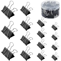 60 Pinces à Double Clip 25mm Noir - Lot De 5 Boîtes Pour Bureau Ou école