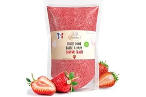 GREENDOSO® Sucre Barbe à Papa pour Machine 500 Gr – Goût Fraise – Arôme & Colorant Naturel – MADE IN FRANCE.