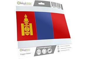 Kiwistar - Adesivo per auto, motivo: bandiera della Mongolia, 10 cm, laminato a lunga durata