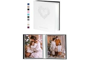 Miaikoe Small Photo Album 6x4 52 Pockets 2 Packs, Slip in Top Loading Mini Linen Album Book Holds 100 Vertical 10x15cm Photos for Family Wedding Anniversary (White)