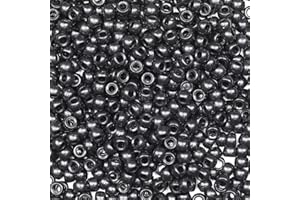 Tibaoffy Perles noires de 6 x 9 mm, perles poney d'environ 1000 pièces au total