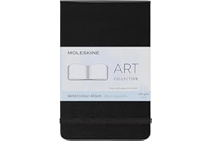 Moleskine - Art Collection, Cuaderno de Acuarelas, Bocetos, Tapa Dura y Cierre Elástico, Papel Adecuado para Acuarelas y Lápices de Acuarela, Color Negro, De Bolsillo 9 x 14 cm, 60 Páginas
