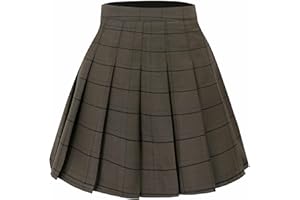 HOEREV Donne Ragazze Svasato Casual Mini Scuola Tennis Skater Casual Gonna Danza con Due Tasche Laterali e Pantaloncini Interni