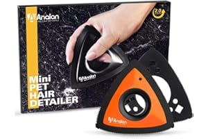 ANALAN Brosse Anti Poils Animaux, Mini Epilateur de Poils d'animaux pour Chiens et Chats, Brosse pour Voitures, Tapis, Peluches, Canapé et Meubles(Orange,avec 1 Lame supplémentaire)