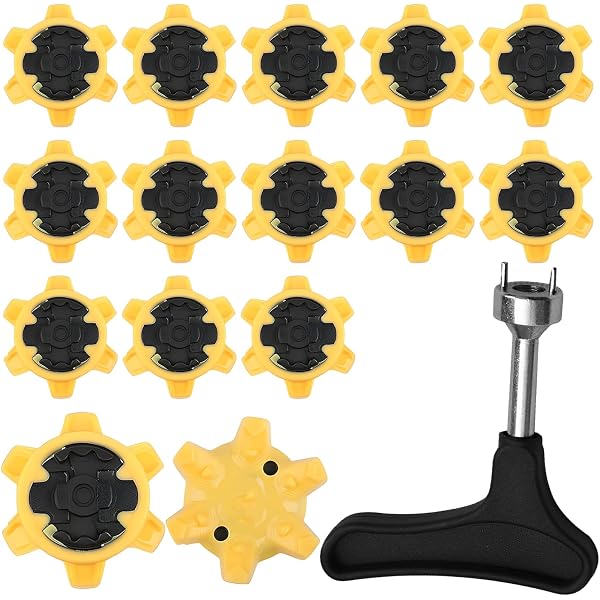 20 Tacchetti Da Golf In Metallo Nero TPU - Ricambio Universale Con Chiave Di Rimozione