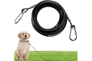 Dasmarine Dog Runner Tie Out Cable Dog Leash Run Trolley Training Lead, Steel Wire Pet Runner Large Dogs up to 300 Pound (30m) BLACK