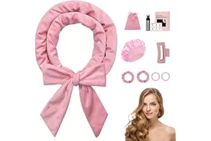 Pmueuff Rizador Pelo Sin Calor, Juego de rizadores de satén sin calor, Rizadores de pelo durante la noche para dormir, Rizador de Pelo Sin Calor Para Cabello Largo, Crea Rizos Naturales