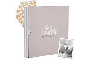 gateway22 Baby Journal – Memory Book for New Mum & Ideal for Showers – Photo and Writing Space – From Birth to 5 Years – Includes Photo Corner Stickers