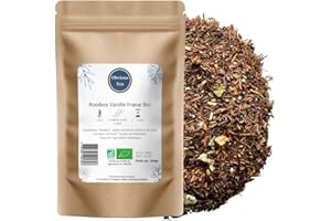 OBVIOUS TEA Rooibos Vanille Fraise Bio - Thé Rouge Vegan en Vrac, 100% Naturel, Sans OGM - Agriculture Biologique - Fabrication Française - Sachet 200 gr (100 Tasses)