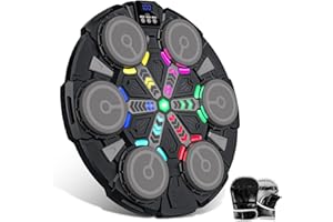 IERAKOR Machine de Boxe Musicale, 2025 Nouvelle Boxe Mural Musique avec Gants de Boxe, Connexion Bluetooth, Lumières LED Colorées, Réglage à 5 Vitesses, Plusieurs Modes d'Entraînement