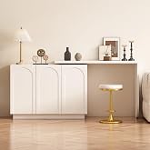 Desk, L-Shaped Swivel Computer Table, Office Table, Dressing Table, Simple Design with Large Storage Space, Stable and Durabl