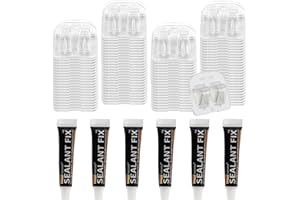 KAHOUI 100 Stück Klebehaken Transparent, Klebehaken Outdoor Wetterfest, mit 6 Montagekleber Extra Stark, Klebehaken Extra Stark aus Kunststoff zur Befestigung von Katzennetz für Balkon Ohne Bohren