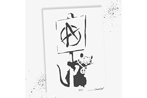 LaserCad Schablonen BANKSY Streetart (B097, Anarchist Rat, DIN A3) Stencil für Graffiti, Airbrush, Kunst, Deko, zum Malen