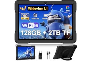 UJJ Tablet Tablet Android 10 Pulgadas con 20GB RAM+128GB ROM (TF 2TB), octa-core 2.0Ghz, Widevine L1, 5G WiFi, Bluetooth 5.0, IWAWA, GMS, 5MP+5MP, 1280 * 800 FHD IPS, Standby Extra Largo, EVA Caso, Negro