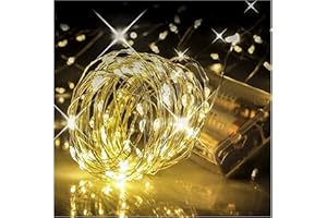 OREUNIK Battery Operated Fairy Lights,100 LED Waterproof Battery Operated String Lights, 33Ft 8 Modes Copper Wire Fairy Lights for Bedroom, Wedding, Birthday, Party, Christmas Decoration (Warm)