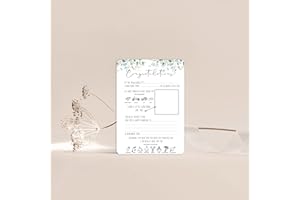 THE LITTLE PARTY COMPANY Wedding Congratualtions Advice Cards -20 Pack Botanical Minimal Design -Boho Botanical Style- Wedding Table Decor-Wedding Games