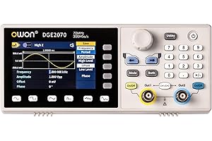 DGE2070 OWON Signalgenerator Zweikanalig 70MHz Bandbreite Wellenformgenerator Desktop-Funktionsgenerator 300MS/s Abtastrate 14 Bit vertikale Auflösung 8K Wellenformlänge SCPI & Labview unterstützt