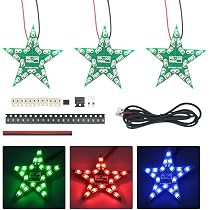 Löten Lernset – 5-zackiger Stern Atmung DIY – SMD-Lötübungen – Rot/Grün/Blau – DC 4-6V