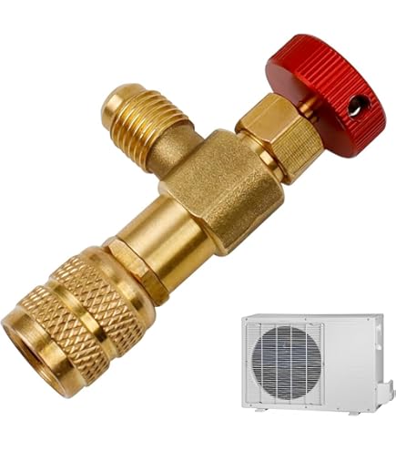 2 Valvole Di Sicurezza Refrigerante Aria Condizionata 1/4''-5/16'' Per R22 E R32 - Ottone