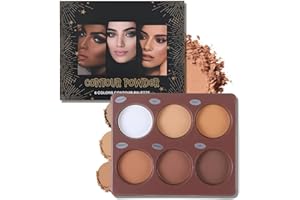 Katiluxiya 6 Farben Kontur Palette, Make-up Kontur Palette Pulver hell bis dunkel, Make-up Palette Kontur Kit, hochpigmentierte Matte Farben für Kontur und Hervorhebung Makeup Contour Palette (6, 01)