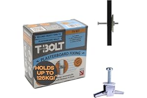 JD BRANDS T-Bolt heavy duty METAL Plasterboard Fixing - TV KIT - Holds up to 65kg per Fixing! [Plasterboard] [Drywall] [Cavity Wall] [Heavy Duty] [Drill]