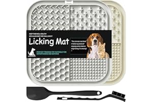 Lesipee Leckmatte Hund, 2 Stück, Schleckmatte Hund mit Silikonspatel und Bürste, Hundespielzeug, Futtermatte für Butter, Joghurt, für Hundebaden, Trainieren, Fellpflege & Klauenpflege, BPA-frei