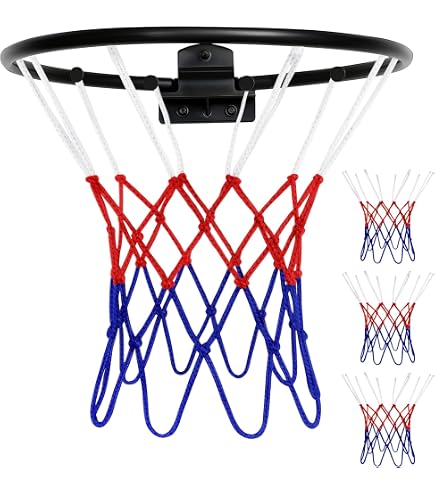 Rete per canestro da Basket 12 Anelli Nylon Rosso/Bianco 48 cm colori rete ricambio per pallacanestro