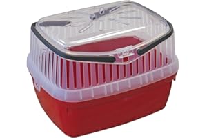 PETGARD Trasportino per piccoli animali come criceti, porcellini d'India, conigli ecc. rosso