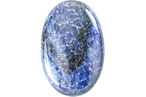 GEMMYDREAM 2.4'' Blue Sodalite Healing Crystals Palm Stone Worry Stone, Natural Polished Stone for Massage, Reiki, Stress Relief, and Balancing Meditation Accessories