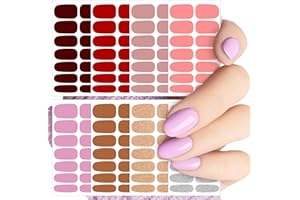 JSRQT Nail Polish Stickers Full Nail Wraps Glitter Nail Art Polish Decals Tips with Nail File Self-Adhesive Nail Stickers Shine Full Wraps Nail Stickers Decals DIY Nail Art Decoration for Women Girls