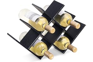 Navaris Botellero de Vino de diseño - Soporte de bambú apilable para 8X Botella - Estantería para almacenar Bodega de vinos - 43.5 x 10 x 29.5 CM