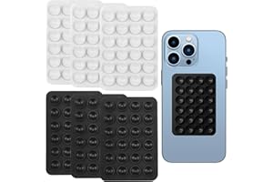 EXCELLAELITE Suction Phone Holder 6 PCS Suction Cup Phone Holder Sticky Phone Case for Wall Suction Phone Case Works with All iPhone and Android Phones Selfie and Video Sticker Tray and More(Black White)