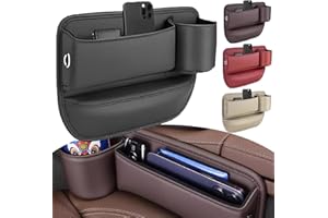 Starnearby Organiseur Latéral pour Siège de Voiture avec Porte-Gobelet et Boîte de Rangement pour Espace Avant