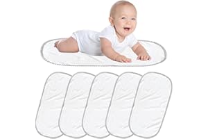 WIYETY Wiederverwendbar Wickelunterlage für Babywindeln: 6 Stück Baby Wickelunterlage, 30x60cm Wickelunterlage Waschbar, Sanft & Schützend - Komfort für Babys, Weiß