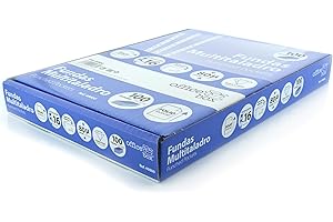 OFFICE BOX Pack 100 Fundas Multitaladro Tamaño Folio (con 16 Taladros) - REF.49800-80 Micras de Grosor, Extra Cristal - Copy-Safe