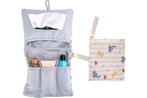 Kaempe Borsa pannolini bebè, organizer per pannolini e cosmetici 2 in 1, astuccio per la cura del bambino da viaggio, piccolo sacchetto (Dinosauro)