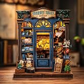 Seyahat İzleri Book Nook Kit &ndash; Ahşap Minyat&uuml;r Ev, DIY Hobi Seti, LED Aydınlatmalı Kitaplık Dekoru