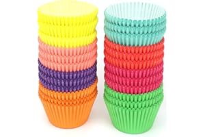 QTUIE Pirottini per Muffin Carta 600Pz Stampi Muffin e Cupcake Cuppetta in Carta per Muffins da Forno 3 cm Piccoli Pirottini per Mini Muffins Cupcake Matrimoni e Feste di Compleanno (Colorati)