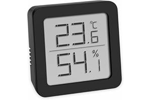 TFA Dostmann Digitales Thermo-Hygrometer, zur Raumklimakontrolle, klein und handlich, schwarz, (L) 61 x (B) 20 x (H) 61 mm