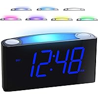 Digitaler Wecker,Großes LED Anzeige mit Full Range Helligkeit Dimmer,7 Farbiges Nachtlicht,USB Anschluss,Snooze,12/24H…