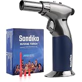 Sondiko Kitchen Torch Butane Rechargeable Torch for Kitchen Welding | Flame with Triple Regulation and Continuous|Dual Mode T