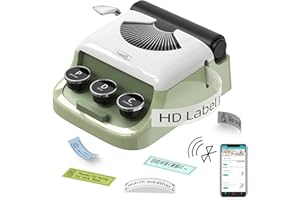 ‎MAKEID Makeid Beschriftungsgerät Bluetooth Q1, Schön verpackte Geschenke, Etikettendrucker Etikettiergerät Selbstklebendes für Zuhause, Büro und Schule, Mini Labeldrucker für iOS Android, Grün