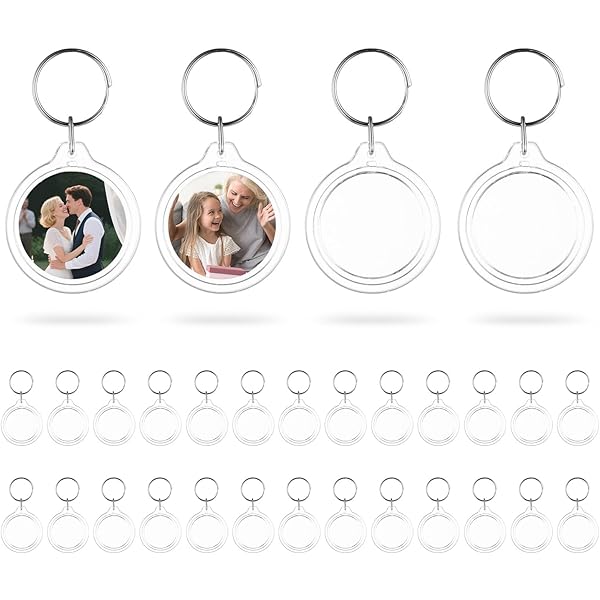BuxiuGK 25 Stuks Acryl Sleutelhanger Fotolijst Sleutelhanger Transparante Foto Met Sleutelhanger Voor Diy Gift, Transparant
